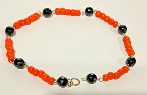 Neu 14K Gold ONYX & KORALLE 7" Armband (verschiedene Längen verfügbar) - Bild 1 von 2