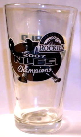 2007 WORLD SERIES PINT GLASS COLORADO ROCKIES nl champs Cover