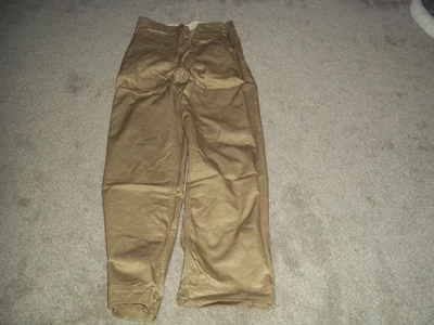 VINTAGE 1950'S US ARMY BUTTON FLY CHINOS KHAKI PANTS UNIFORM TROUSERS 30 X 35 - Image 1 of 4