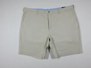 VTG Polo Ralph Lauren Chino Shorts Men's 50 Big & Tall Khaki 9" Preppy Stretch - Picture 1 of 10