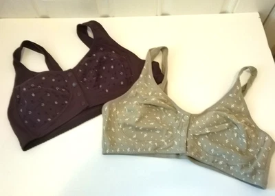 unbranded sz XL Lot of 2 Purple/green Floral NIP Front 4 Snap Closure Bra DW892 - Image 1 of 4