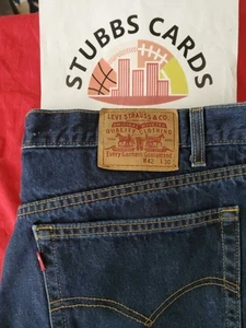 RARE Blank Red Tag Levis Blue Denim Jeans 647s 42w x 30L REGULAR STRAIGHT LEG - Picture 1 of 11