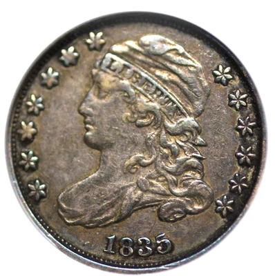 1835 CAPPPED BUST DIME ANACS VERY CHOICE XF 40 ORIGINAL EXCEPTIONALLY APPEALING - Image 1 of 4