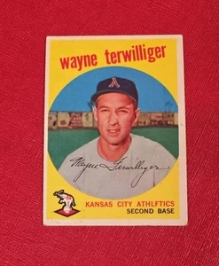 1959 Topps 496 Wayne Terwilliger Kansas City Athletics MLB Card VG - Foto 1 di 3