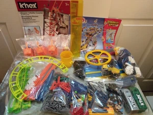 K'NEX Roller Coaster & Starburst Spinner Thrill Rides 990 Knex Pieces & 3 Motors - Picture 1 of 13