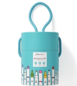 Paperchase Regenbogenfarben Dual Tip Marker Stifte 64 Stifte in Tube mit Griff - Bild 1 von 4