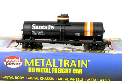 Model Power 2190 HO Scale AT&SF 40' Metal Tank Car #98027 "UNRUN" BOXED L-1364 - Image 1 of 4