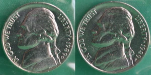 1989 P and D Jefferson níquels 2 monedas unc violonchelos de EE. UU. como nuevo conjunto de cinco centavos 5c - Imagen 1 de 4