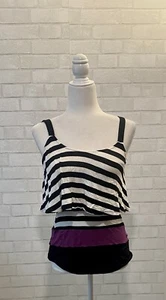 White House Black Market XXS Upper Double Layer Striped Sleeveless Top - Picture 1 of 1