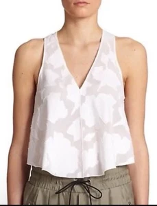 Rag & Bone Damen Crop Tank Top transparent weiß XS bestickt Blumen Augusta Boho - Bild 1 von 11