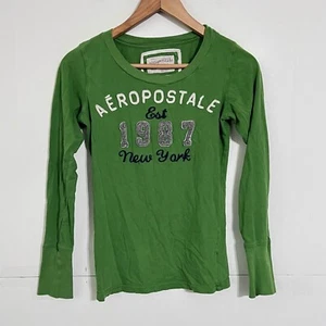 Aeropostale Girls? Womens? T-Shirt Size M Avocado Green Embroidered New York - Picture 1 of 6