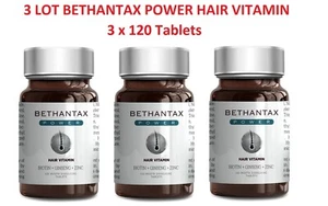 LOTTO 3 Vitamine per Capelli Bethantax Power (3x120 Compresse) NUOVE - Foto 1 di 1