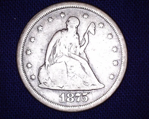 1875 S Seated Liberty Twenty Cent Piece 1,155,000 Minted #S138 Cover
