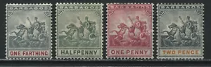 Barbados QV 1892-99 1/4d to 2d mint o.g. hinged - Picture 1 of 1