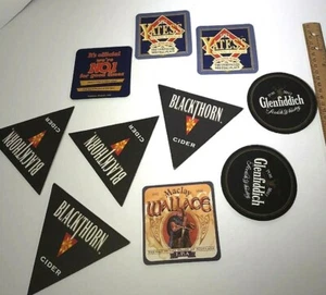Lot of 4 Different Vintage Drink Beer Coasters Advertising from Scotland 10 pcs  - Picture 1 of 11