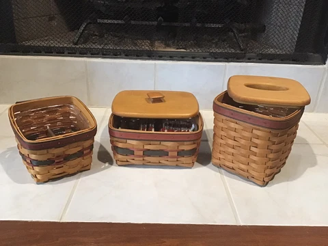 Longaberger 1994, 1996, And 1998 Father's Day Baskets Lot Of 3 Cover