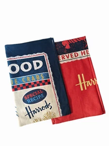 A set of 2 Harrods Scottie Dog Tea Towel 100% cotton new - Picture 1 of 3