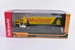 2022 Auto World X-Traction Slot Car MAYFLOWER Peterbilt 359 Truck Cab & Trailer - Picture 1 of 3