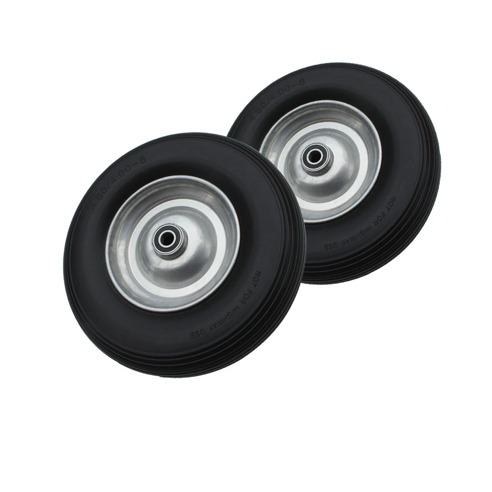 STRICKER-ROLLEN 2 Stück Schubkarren Rad Sackkarrenrad PU 400mm Bollerwagen Pannensicheres 4.00-8