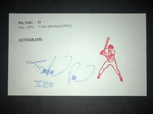 2007 CUBS: Felix Pie, SIGNED 3x5 Card - Picture 1 of 1