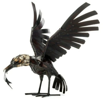 Metal Eagle Garden Ornament Sculpture Handmade Recycled Metal African Bird - Image 1 of 4