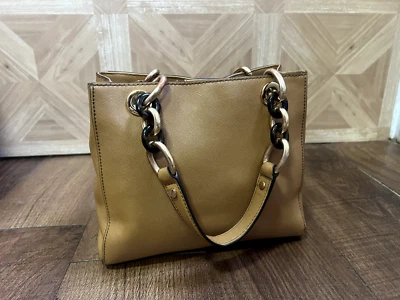 Michael Kors Cynthia North South Satchel Carmel Color Peanut Hand Cross Body Bag - Image 1 of 4