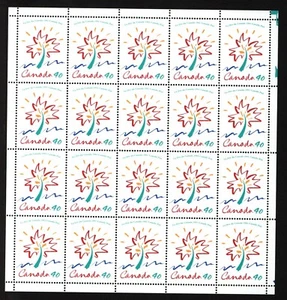 CANADA SHEET 1316fsMNH 40c x 20 CANADA DAY - STYLIZED MAPLE LEAF - Picture 1 of 1