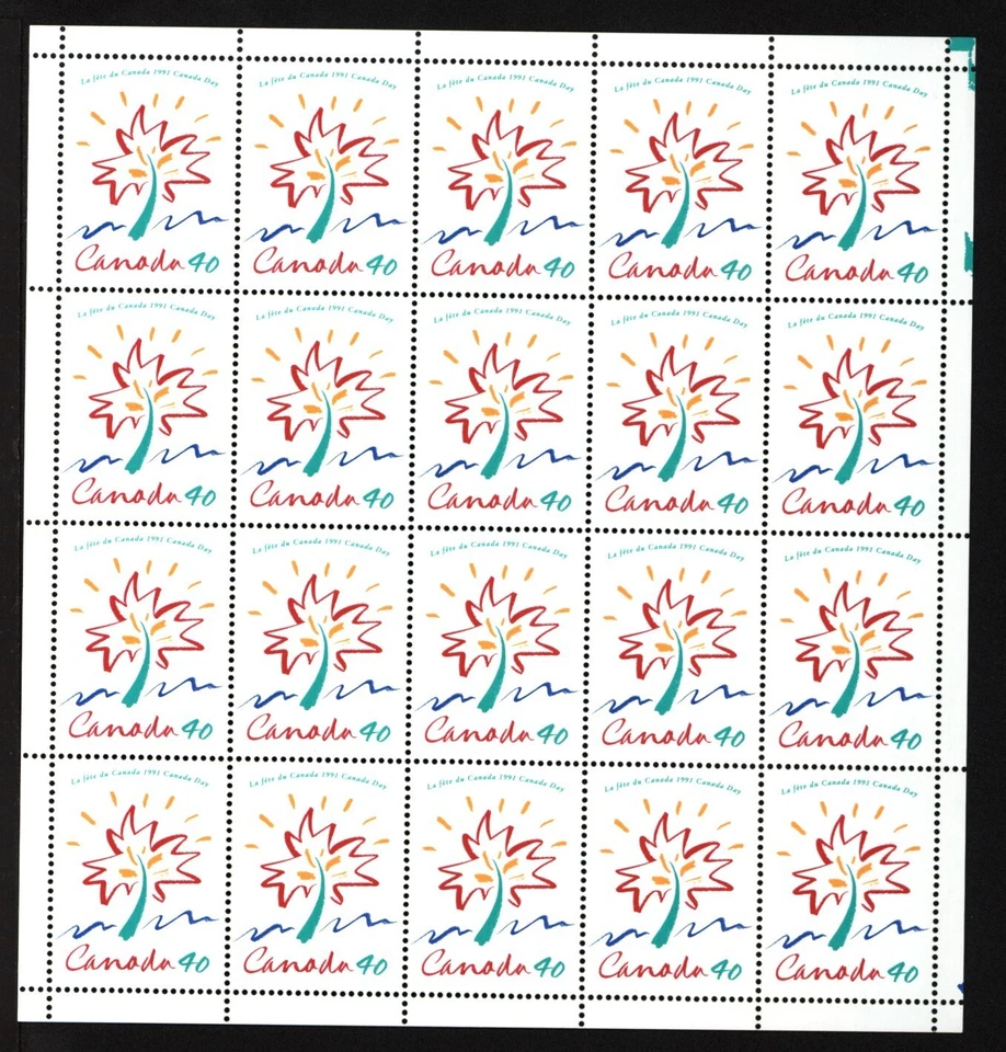 CANADA SHEET 1316fsMNH 40c x 20 CANADA DAY - STYLIZED MAPLE LEAF - Image 1 of 1