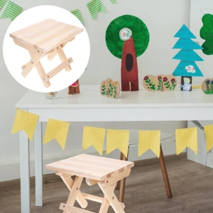 Hocker Aus Massivholz Schminkstuhl Zusammenklappbarer Tritthocker Leiter - Bild 1 von 10