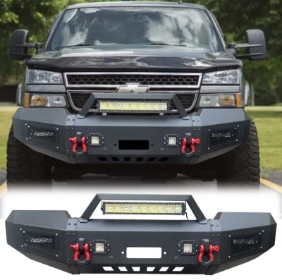 Vijay For 2003-2006 Silverado 1500/2500/3500 Front Bumper W/Winch Plate+Lights Foto 1 de 4