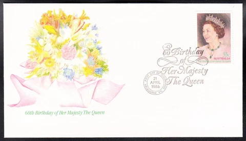 QUEEN ELIZABETH 60th Birthday Stamp Australia First Day Cover FDC C1145 Cover