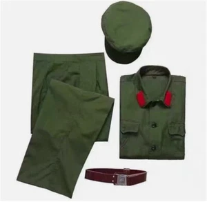 Uniforme homme fille vintage vert Mao cadre officier armée de libération chinoise années 60 - Photo 1/8
