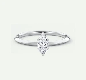 2/3 Ct Marquise F/VS Lab Created Grown Diamond Engagement Ring 14K White Gold - Picture 1 of 1