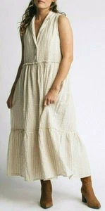 Vestido Free People Talla S Flor de Azafrán Mediodía Boho con Botones Dobladillo con Volantes Sin Mangas - Imagen 1 de 4