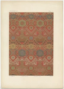 Antique Print of Silk and Gold Fabrics II, Japan - Picture 1 of 1