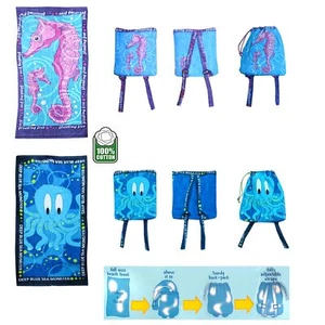 100% Cotton 2 in 1 Extra Large Beach Towel N Bag 78 x 162cm - Bild 1 von 8