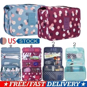 Toiletry Cosmetic Bag Makeup Pouch Waterproof Travel Shower Hanging Organizer US - Picture 1 of 16