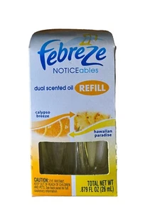 Febreze Dual Scented Oil NOTICEables Refi1ls Calypso Breeze & Hawaiian Paradise - Picture 1 of 8