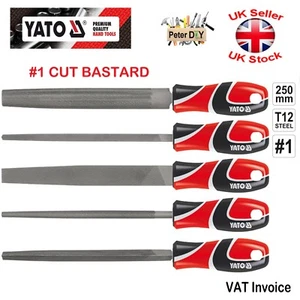 STEEL FILES 250mm(10")  CUT #1 BASTARD - YATO Professional Metal T12 - Picture 1 of 1