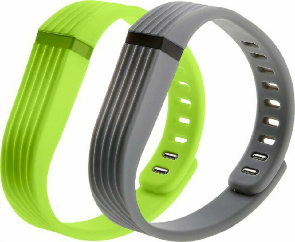SEALED NEW WoCase Flexband Fitbit Flex Tracker Unisex Gray/Green Wrist BAND 2-pk - Image 1 of 1