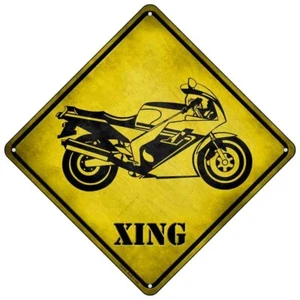 High Speed Motorrad Xing Mini Metall Straßenhinweis 8" Kreuz Xing Kreuzung Schild - Bild 1 von 1