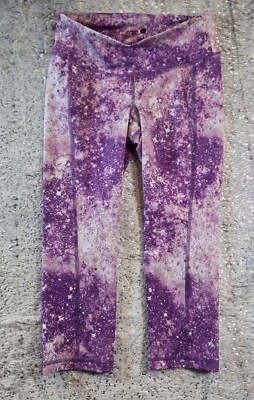 Leggings antiguos de yoga activos azul marino para mujer talla mediana púrpura tie dye capri elásticos Foto 1 de 4