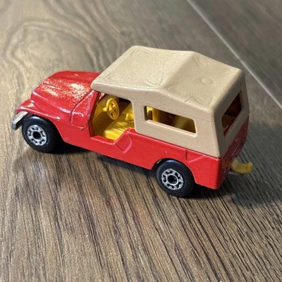 Vtg 1977 Matchbox Superfast Lesney #53 CJ8 Jeep Red Diecast Toy Car Hitch 1:64 - Image 1 of 4