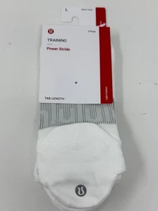 Lululemon Power Stride Tab Socks 3 Pack White Size Large 9-11 - Picture 1 of 3