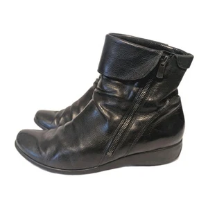 MEPHISTO Air Jet Genuine Leather Authentic Black Seddy Boots Women Sz 9 - Picture 1 of 12