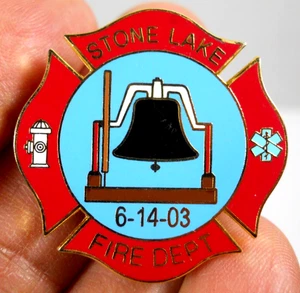 2003 Stone Lake Wisconsin Fire EMS Rescue Dept. lapel pin firefighting - Picture 1 of 3