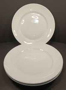 Juego de 3 platos de cena de 12" Buffalo China blanco brillante F801 vintage - Imagen 1 de 9