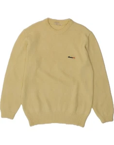 ELLESSE Mens Crew Neck Jumper Sweater Small Yellow Argyle/Diamond BA02 - Picture 1 of 3
