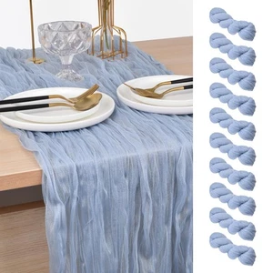 Pata de queso azul corredor de mesa otoño acción de gracias 10 pies gasa rústica queso boho... - Imagen 1 de 6