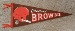 orig. Pennant calcio anni '60 CLEVELAND BROWNS *Casco calcio barra singola* - Foto 1 di 6